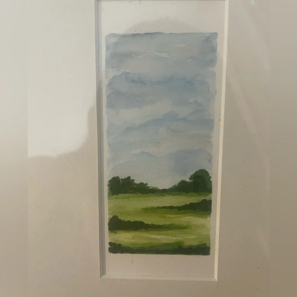 Mini Watercolor Painting Original Framed